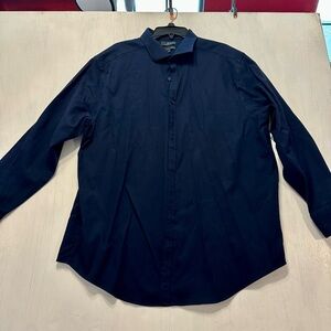 Murano Ultimate Modern Comfort Dress Shirt 2XB Navy Blue Stretch Cotton Blend